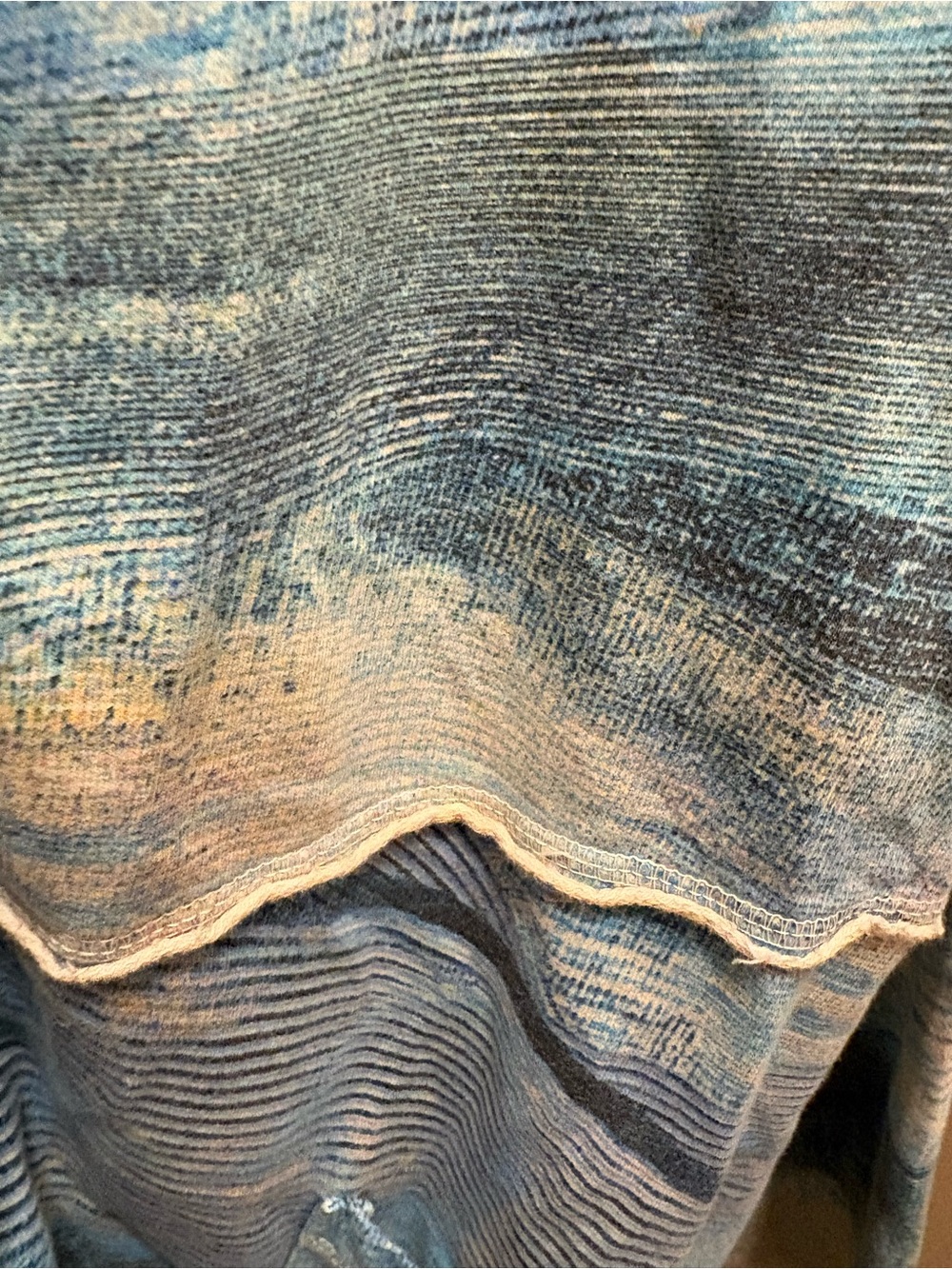 C.M.C. Color Me Cotton XL Blue Abstract Knit Jacket Shacket Cotton Stretch Art - Picture 6 of 16